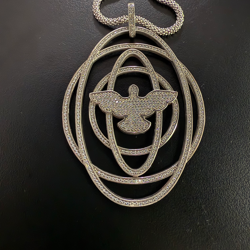 Miniatura: Pingente máxi Espírito Santo cravejado PF30