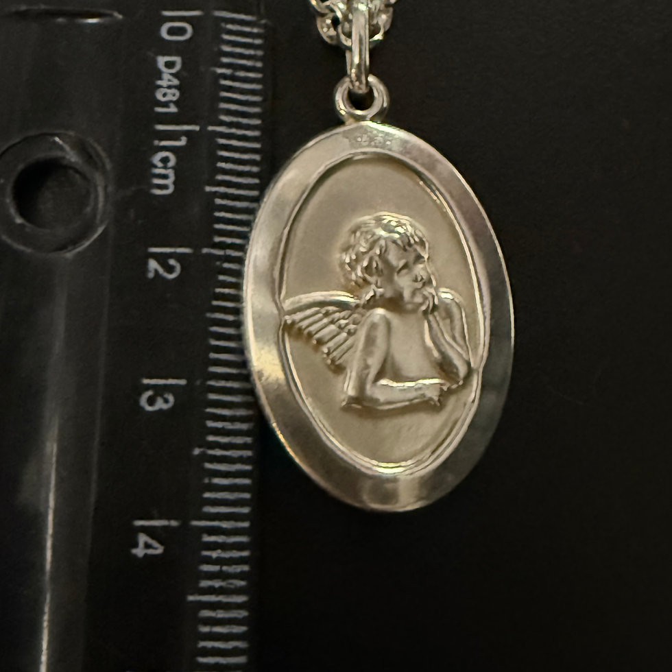 Miniatura: Pingente medalha anjo oval PA56 