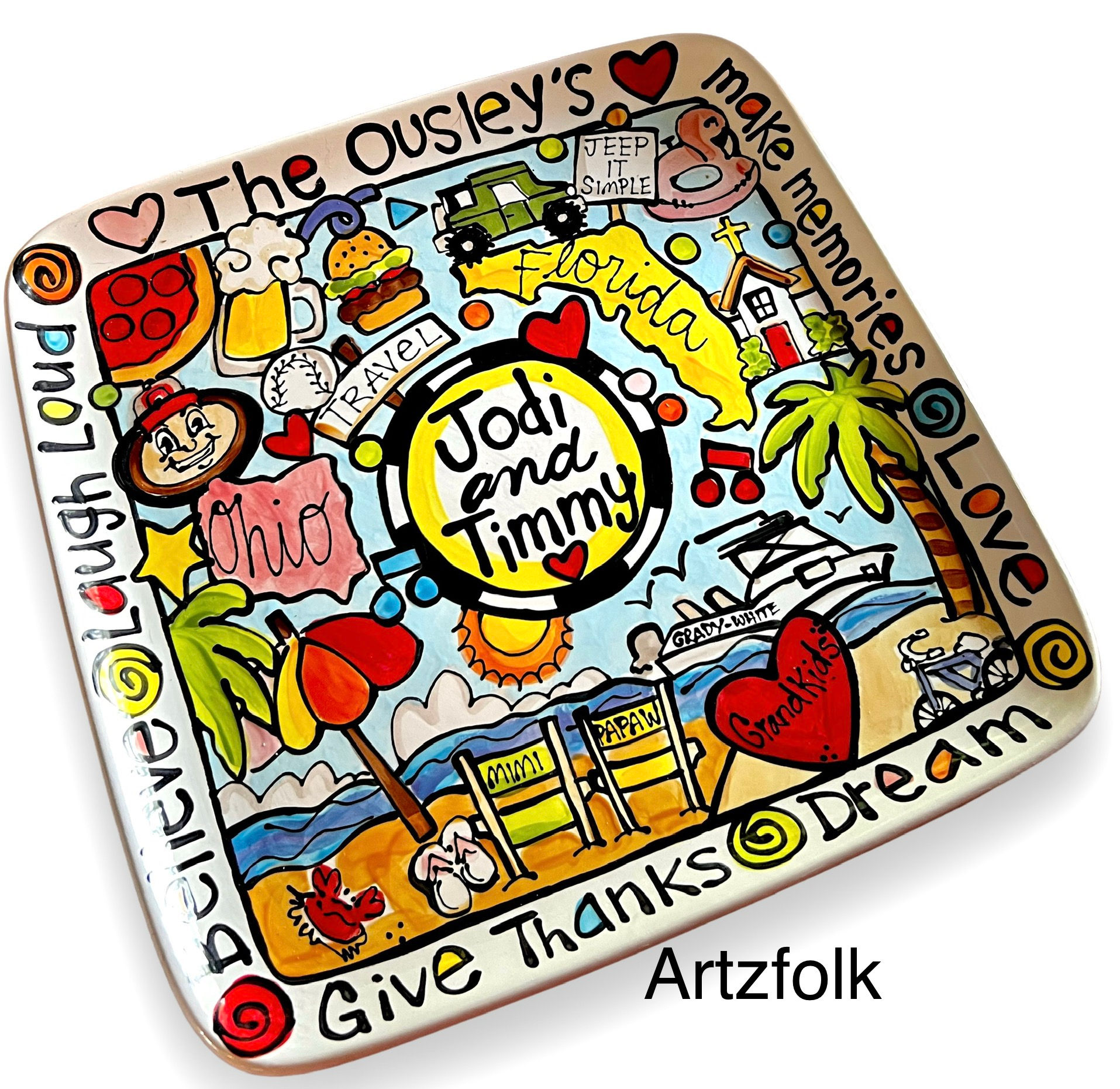 XL Custom ceramic personalized bbq platter