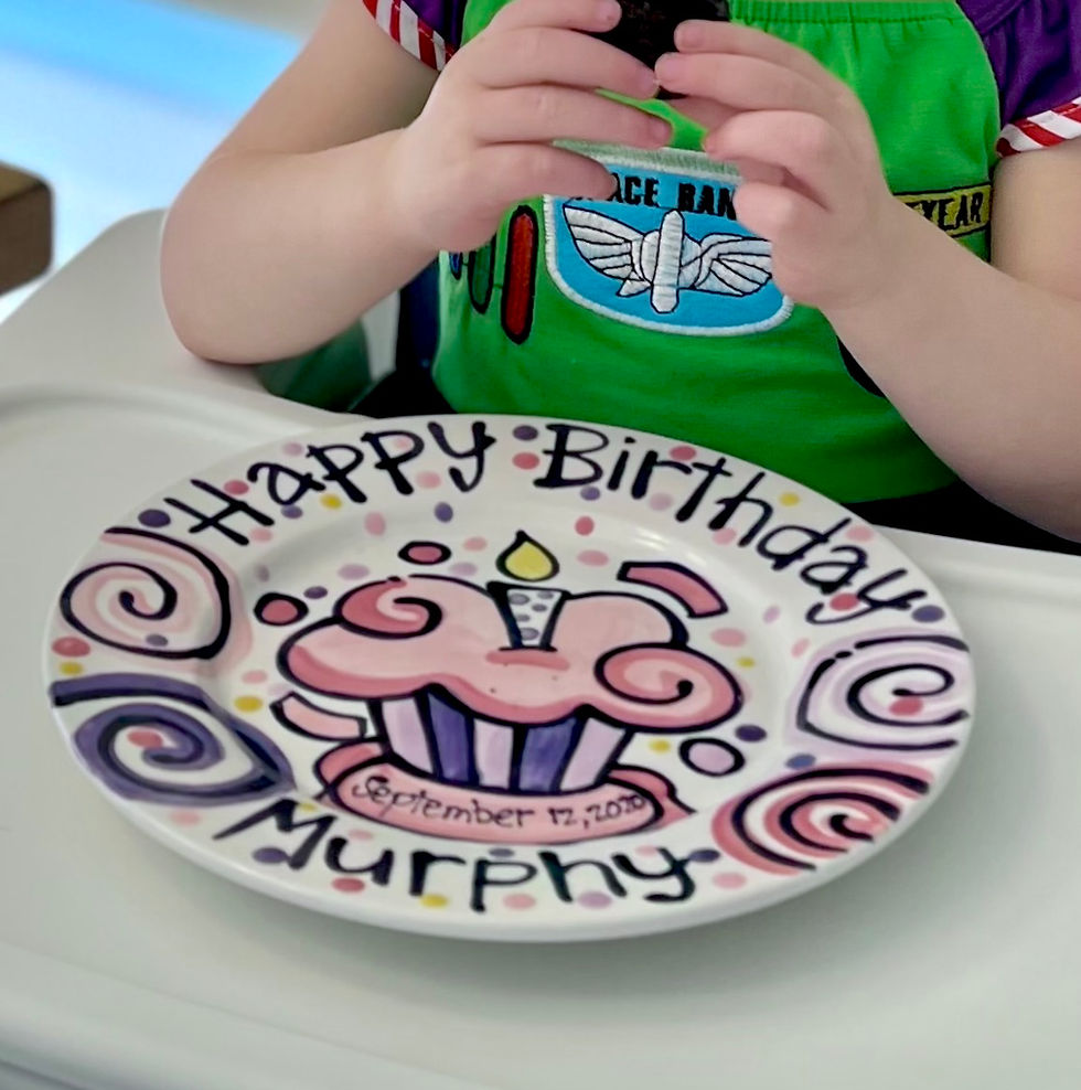 Thumbnail: Candle Happy birthday cake plate 