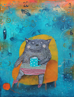 Kocour na žlutým křesle