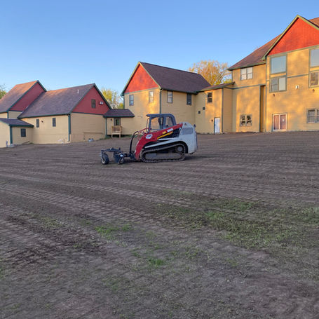 preparation for seeding grass and drainage for house in MN