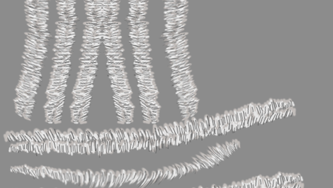 Flat texture created for the transparent parts (fur) of the armor on his forearms and shins 