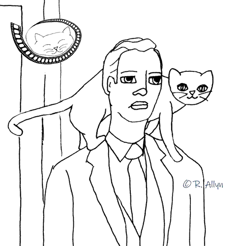 Illustration of Paul and Cat from the movie Breakfast at Tiffany's