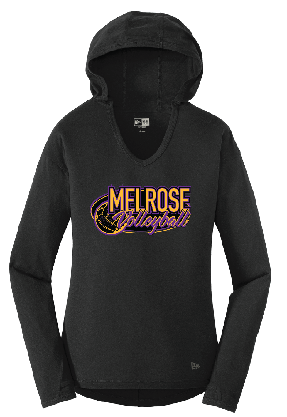 New Era® Ladies Tri-Blend Performance Pullover Hoodie Tee LNEA131 • black