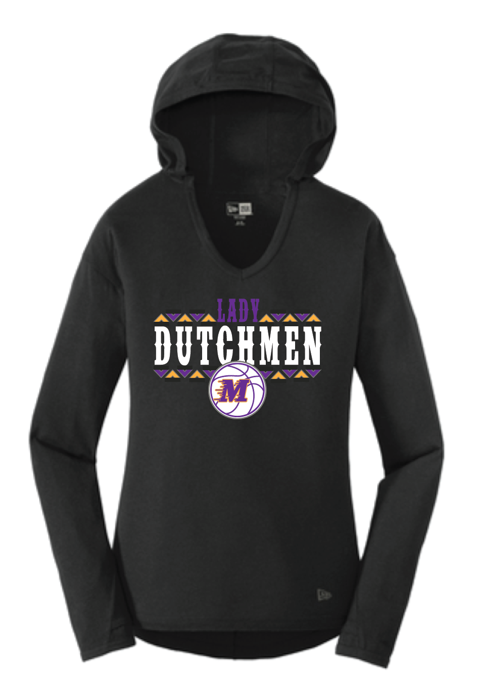 New Era® Ladies Tri-Blend Performance Pullover Hoodie Tee LNEA131 • black