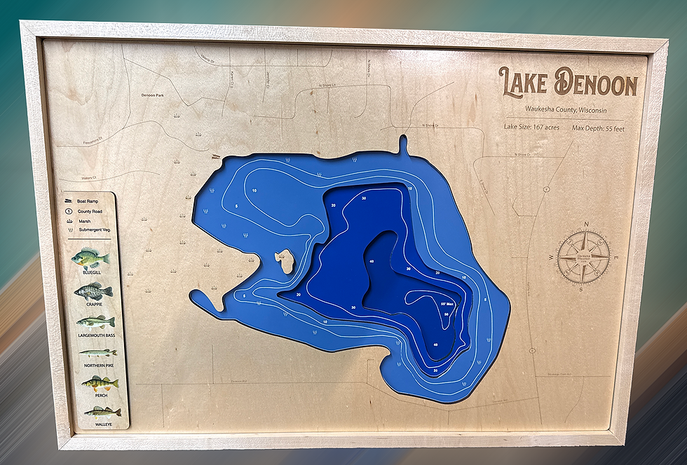 Thumbnail: Denoon Lake map with full color fish