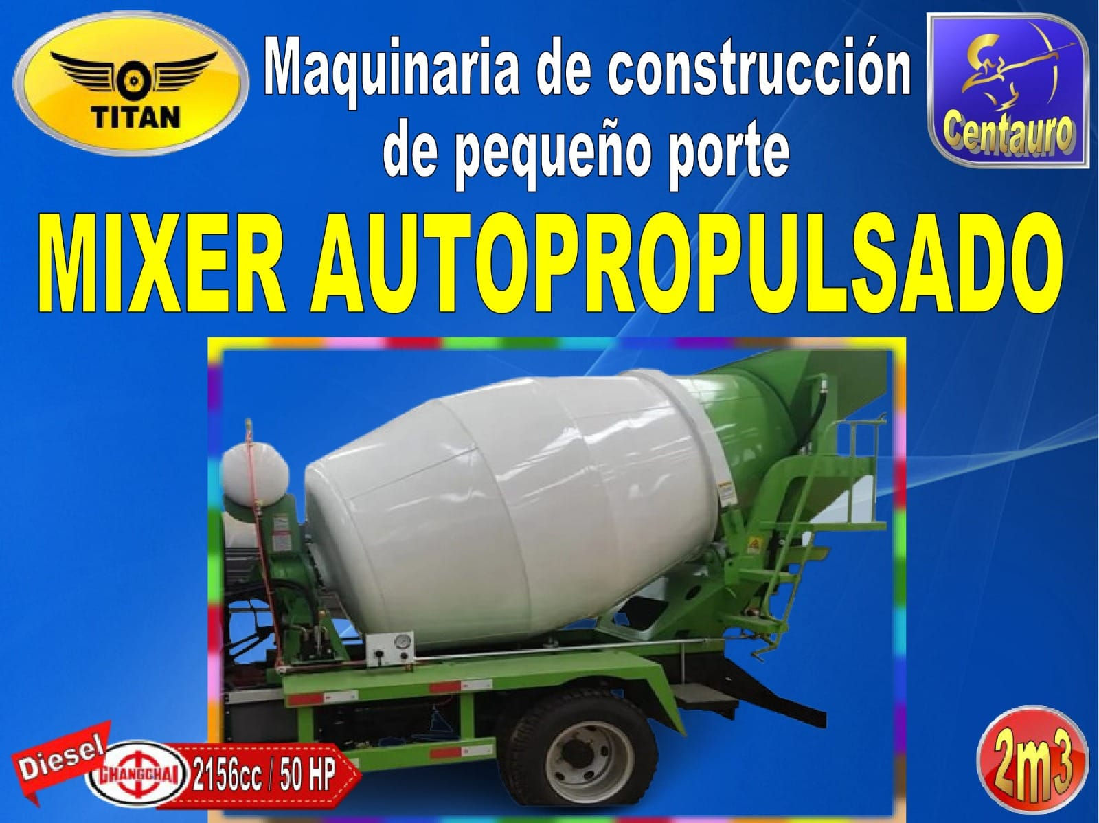 Marca Titan, modelo Centauro Mixer Autopropulsado 2m3