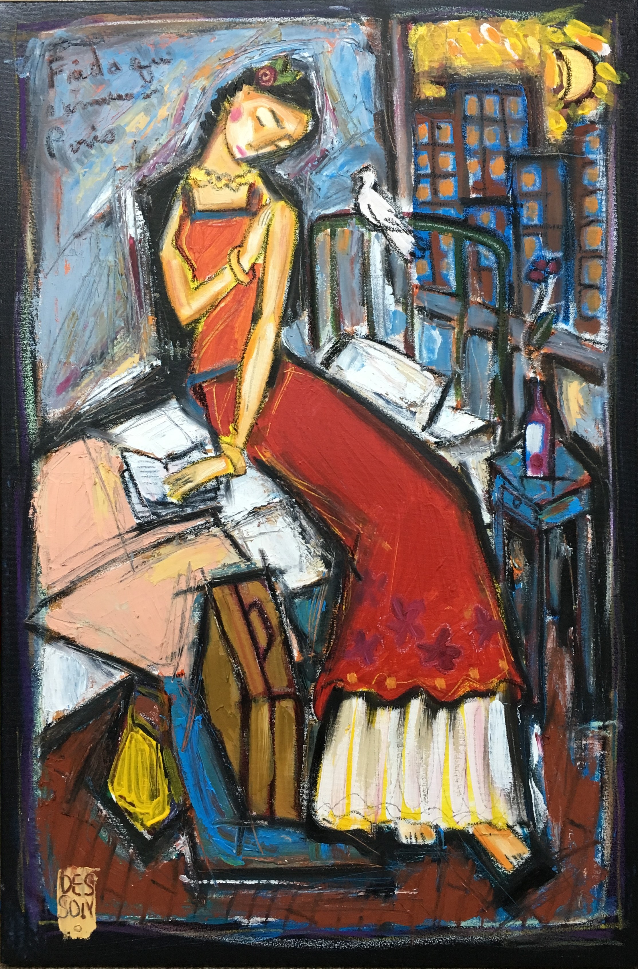 Desson Peintre DESSON Denis Chiasson , Boucherville, Au Cadre du Village