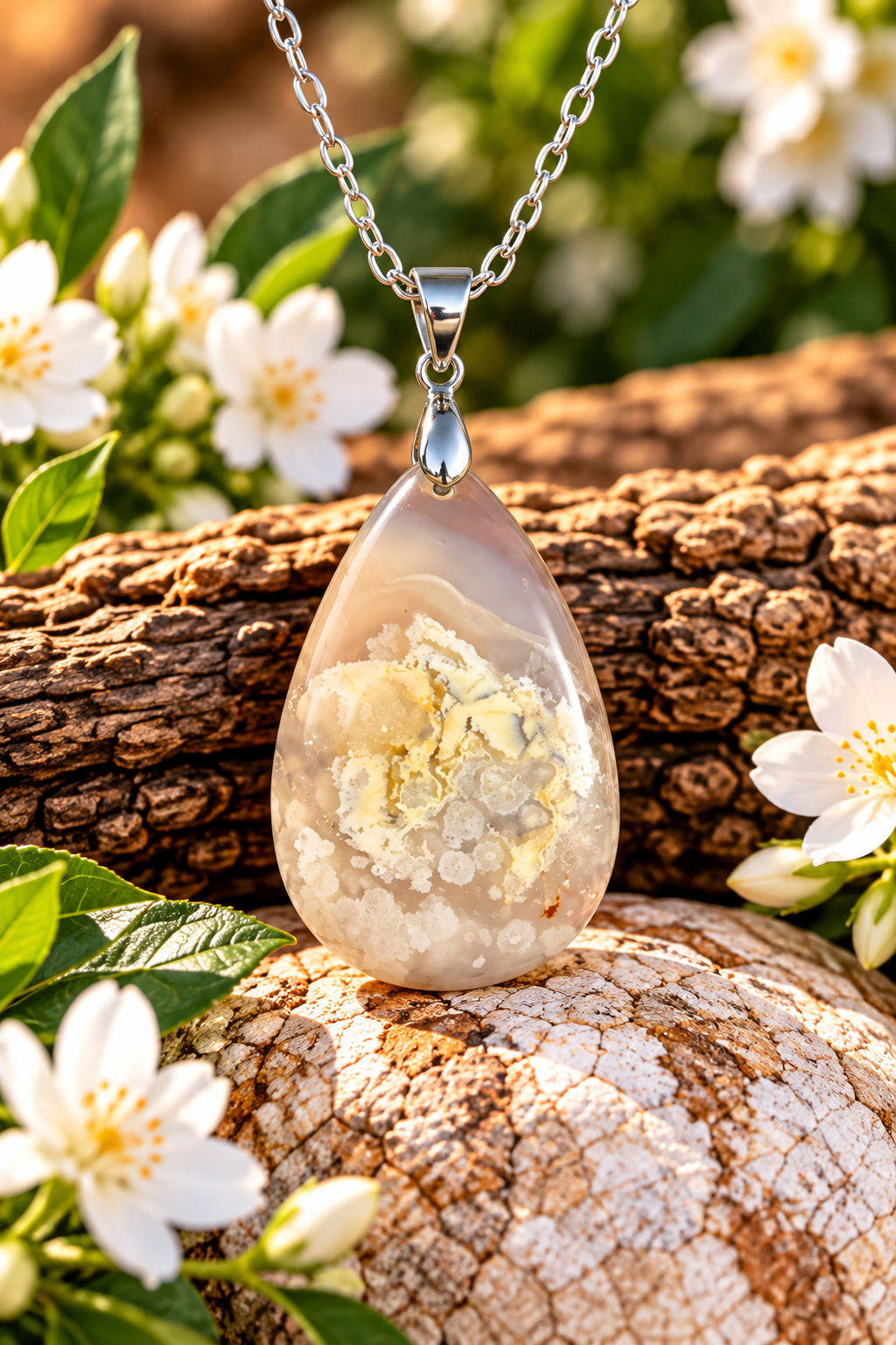 Collier Agate Plume B11