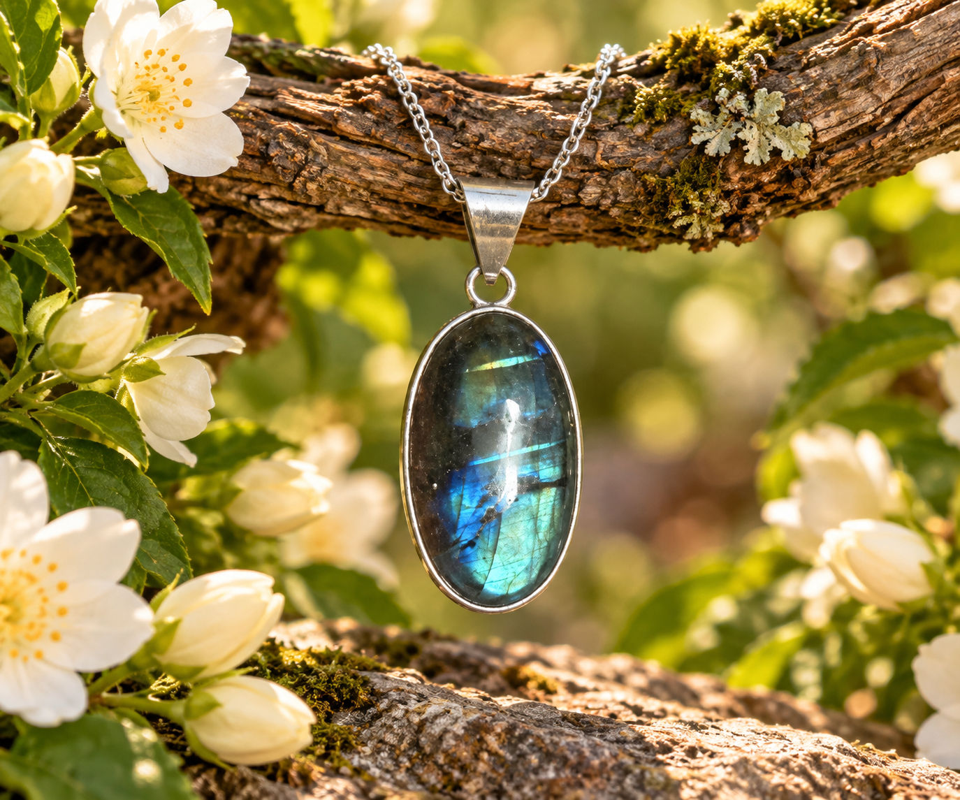 Collier Labradorite Bleue I14