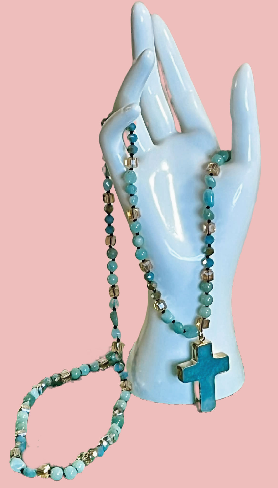 Chapelets Amazonite Perle En Verre