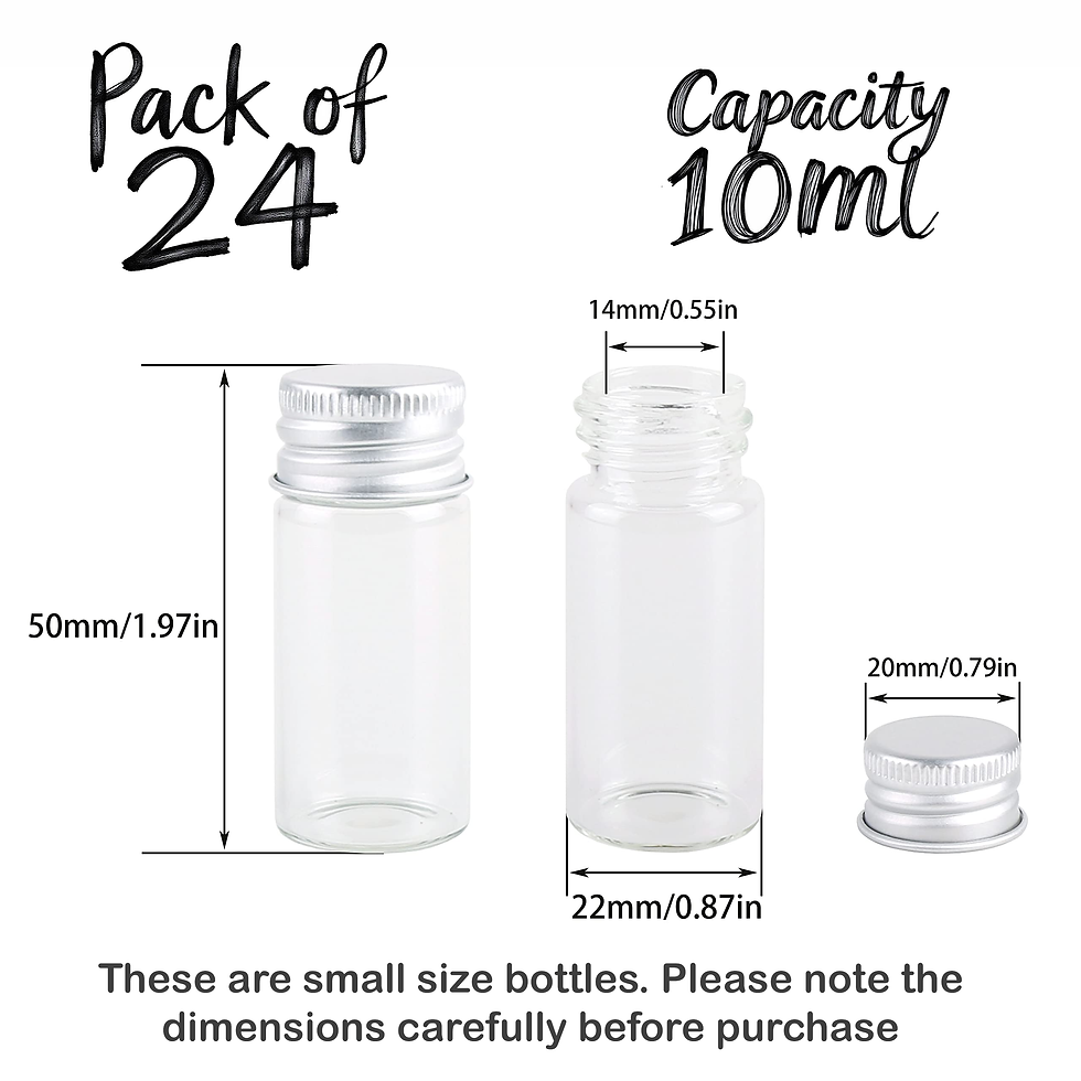 Thumbnail: Mini Glass Bottle 10ml Capacity (SET OF 24)