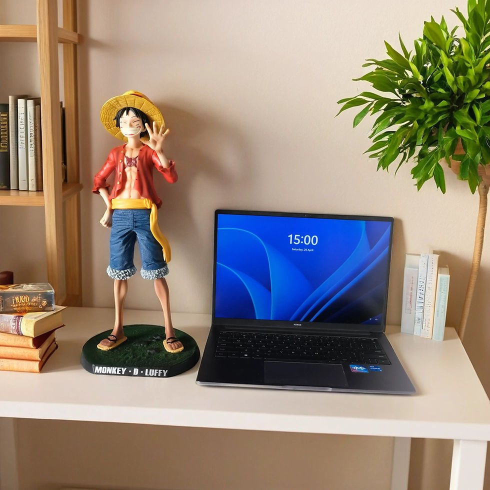 Thumbnail: Large Size Luffy Figure 40.5 Cm One Piece Smiling Face with Base Multicolour