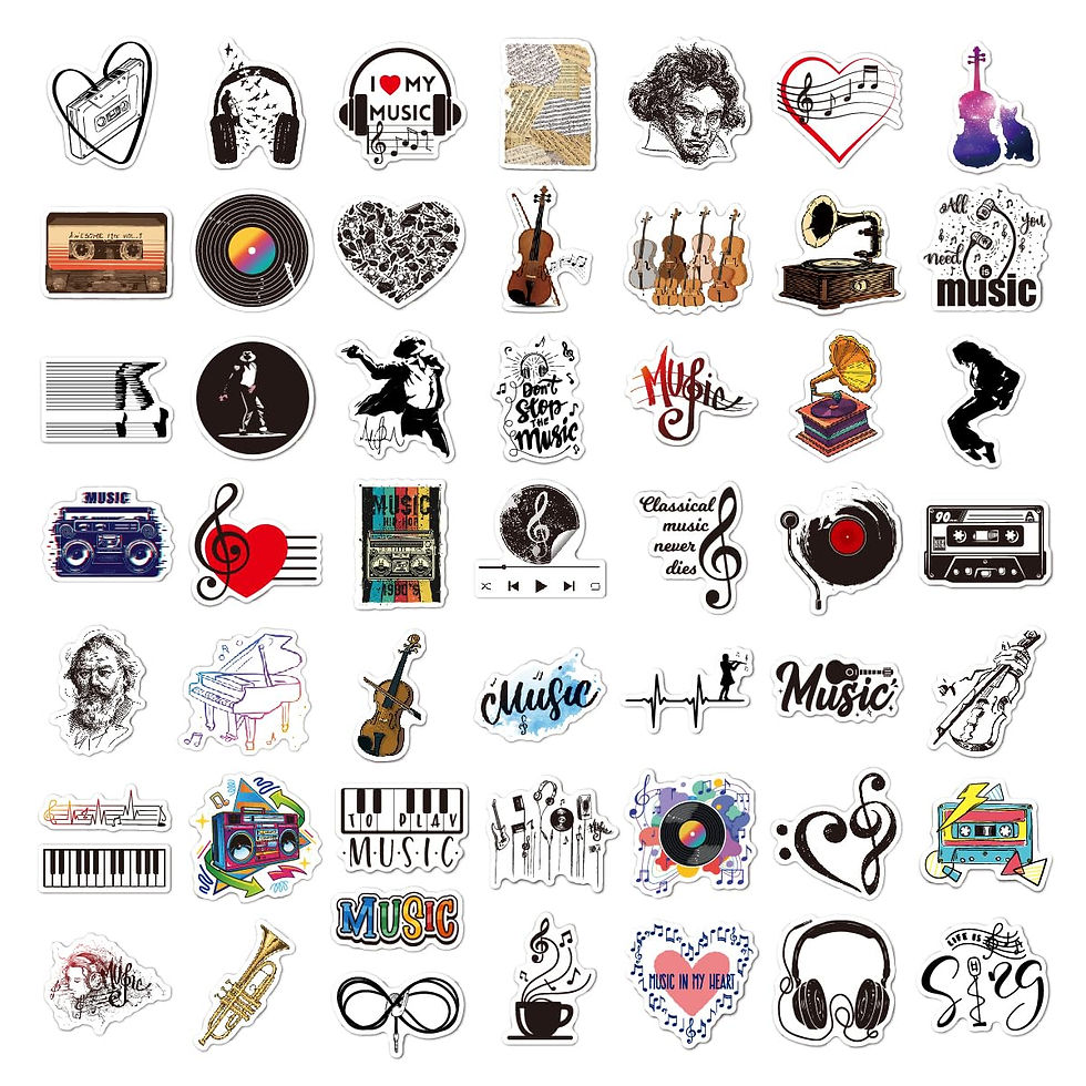 Thumbnail: Music Stickers Pack (100 Pcs in Pack)