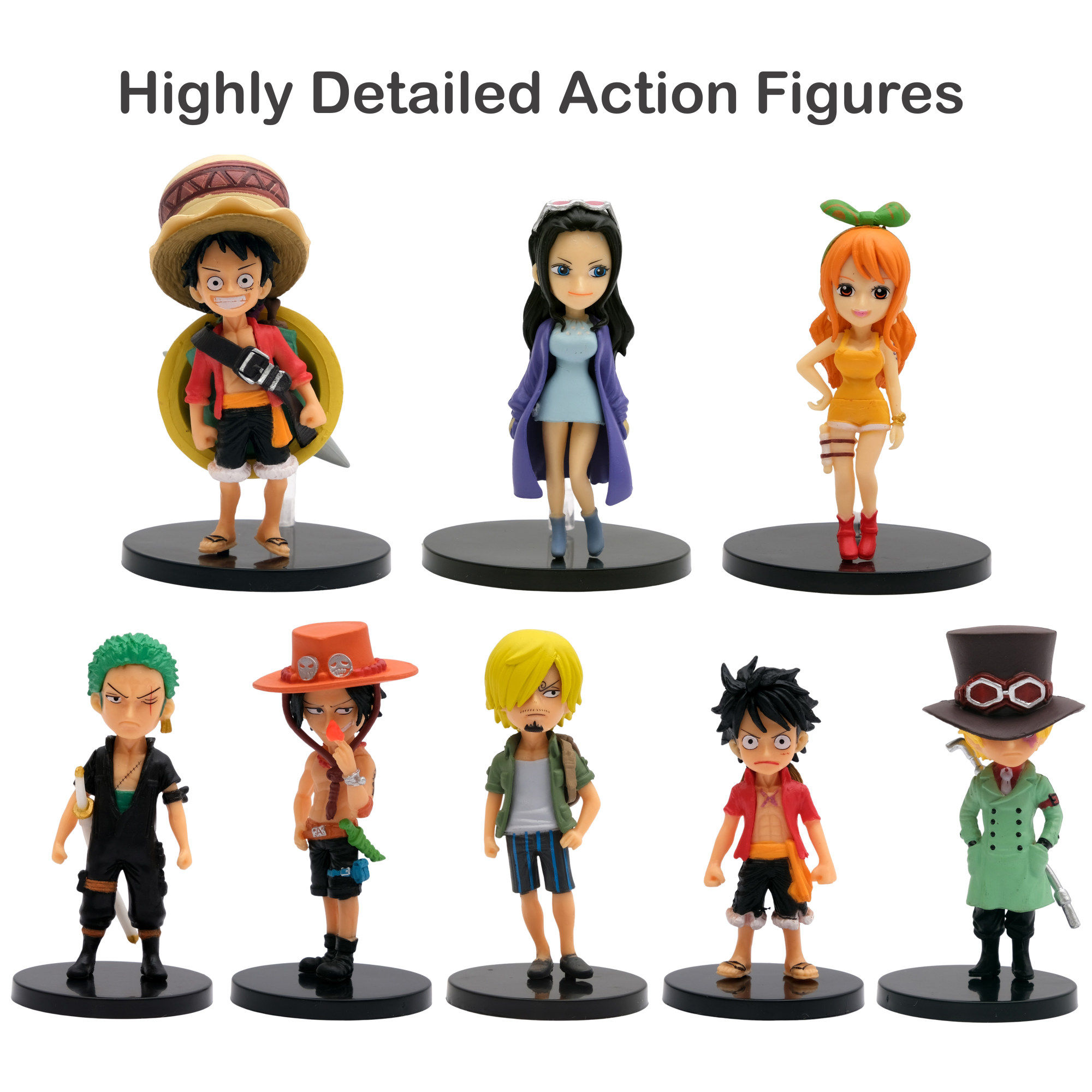 Set of 8 One Piece Action Figures