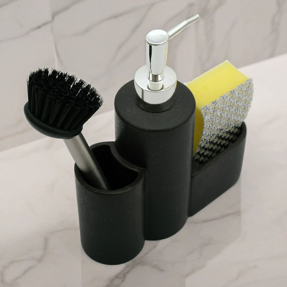 Thumbnail: Ceramic Liquid Soap Dispenser & Brush Holder