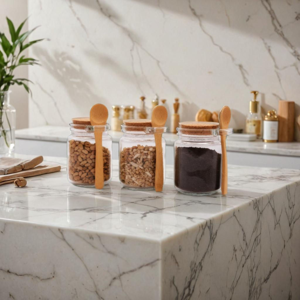 Glass Jar with Cork Lid & Spoon (set of 3)