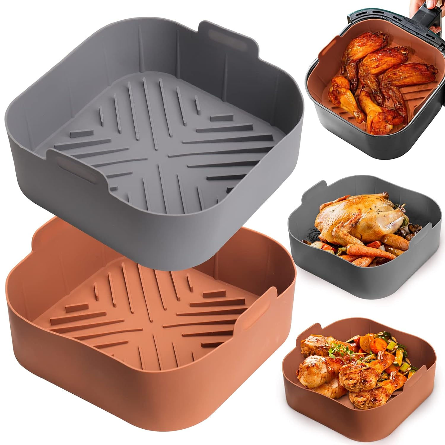 Silicone Air Fryer Basket (2 Pcs Set)