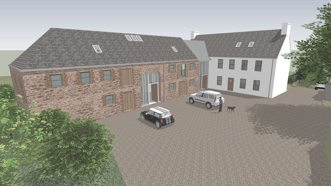 3D CGI House Jersey Converted Barn View