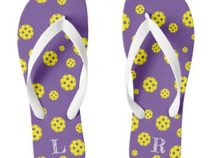 Big Deals! Cute summer pickleball print flip flops for women