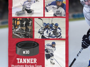 Hot Review! Personalized Hockey 5 Photo Collage Name Team # Fl Fleece Blanket