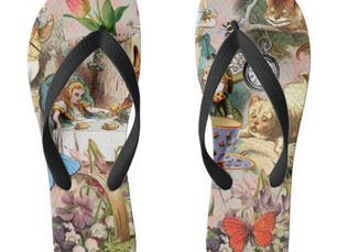 Top 5! Alice in Wonderland Tea Party Art Flip Flops