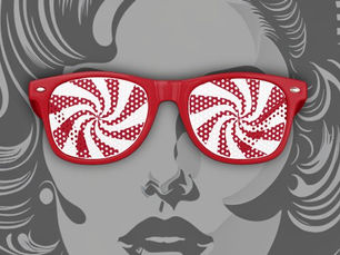 Best Price! Red and White Swirl Retro Sunglasses