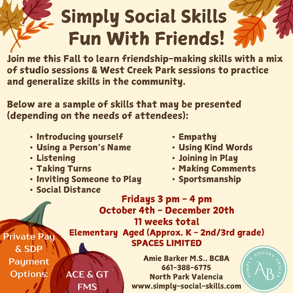 Fun Fridays Elementary Social Group (K - 2nd/3rd grade)