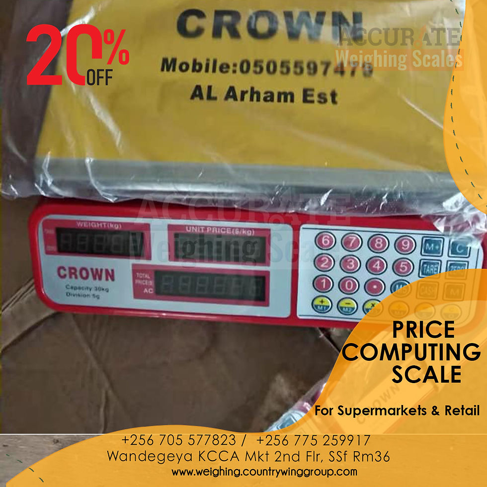 price computing scale with money change function at supplier shop Kampala