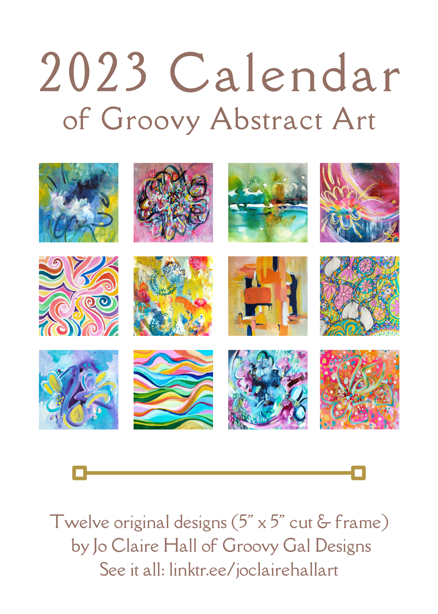 2023 Calendar of Groovy ABSTRACT Art
