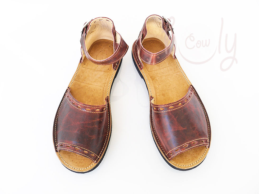 Thumbnail: Handmade Crazy Brown Leather Sandals