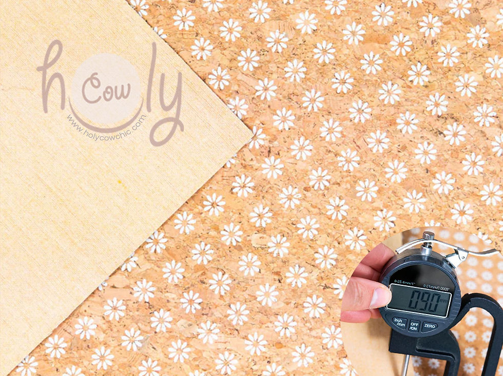 Thumbnail: Cork Fabric With Daisy Flower Design