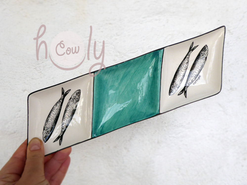 Ceramic Appetizer Tray With Sardines