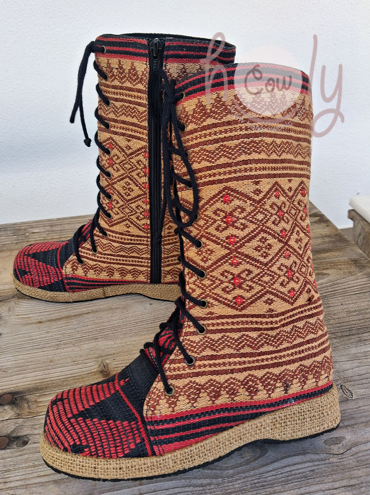 Thumbnail: Tribal Embroidered Textile Boots