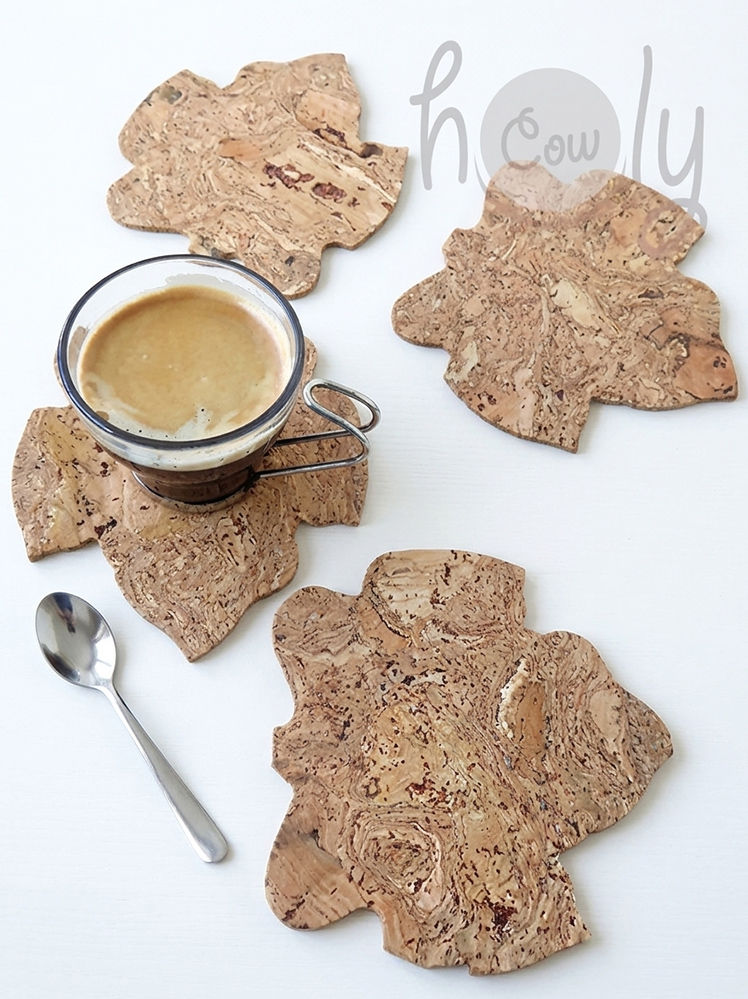 Set of 4 Maple Leaf Cork Coasters