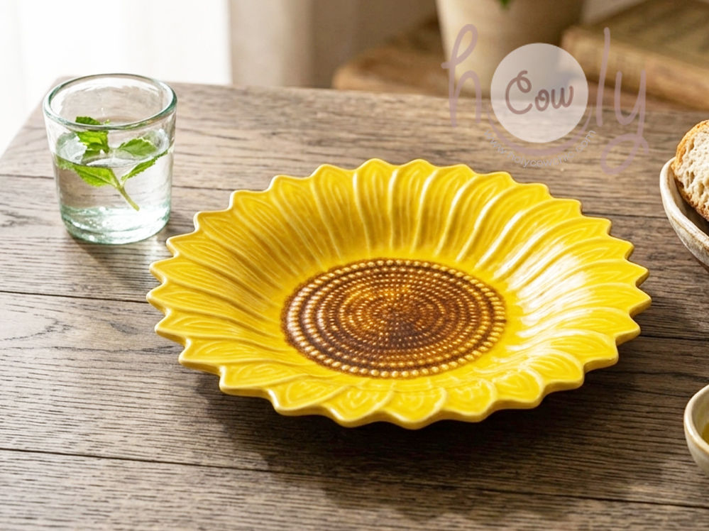 Handmade Ceramic Sunflower Plate
