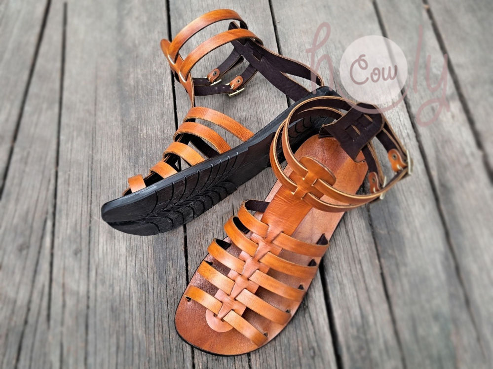 Handmade Brown Leather Gladiator Sandals