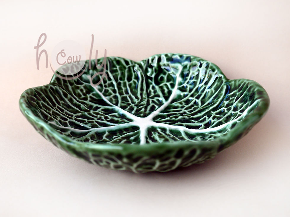 Thumbnail: Small Ceramic Cabbage Leaf Dish