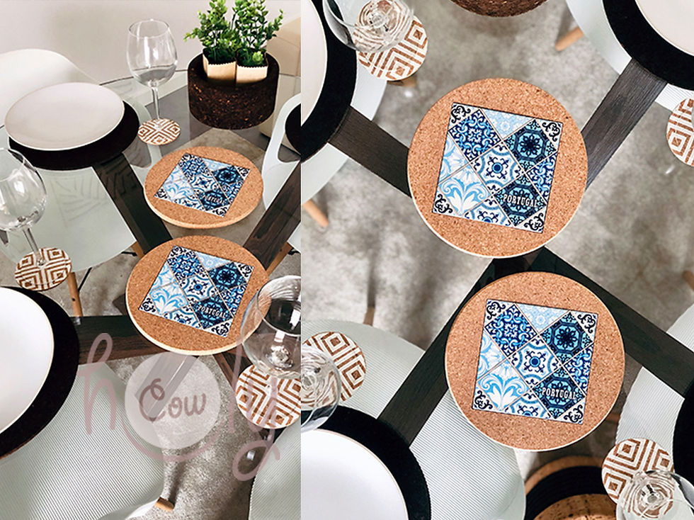 Thumbnail: Set of 2 Ceramic And Cork Hot Pot Holders