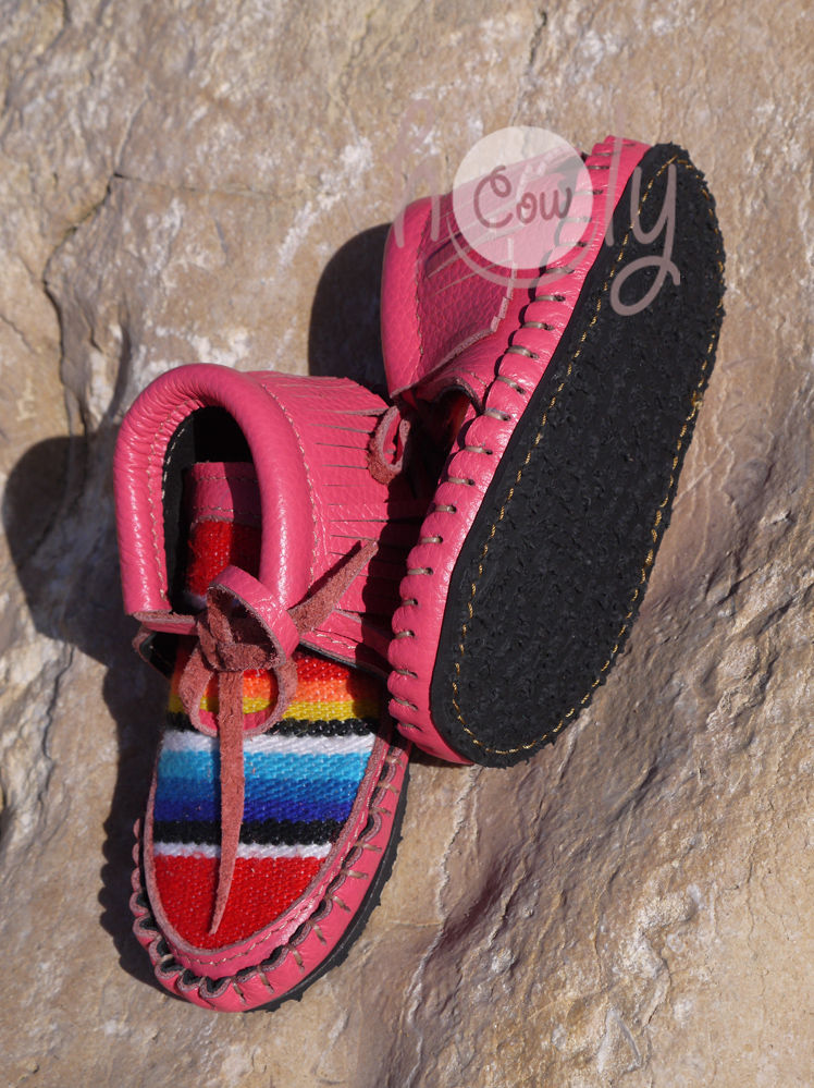 Thumbnail: Pink Baby Serape Moccasins