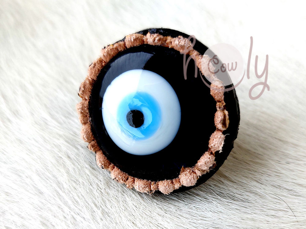 Adjustable Evil Eye Leather Ring