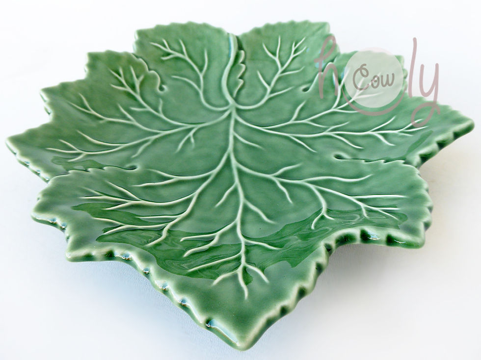 Thumbnail: Large Ceramic Green Leaf Plate