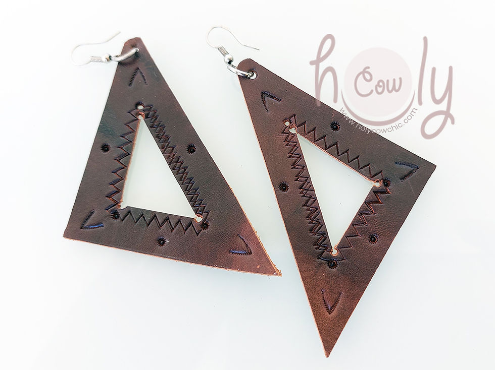 Thumbnail: Handmade Tribal Leather Earrings