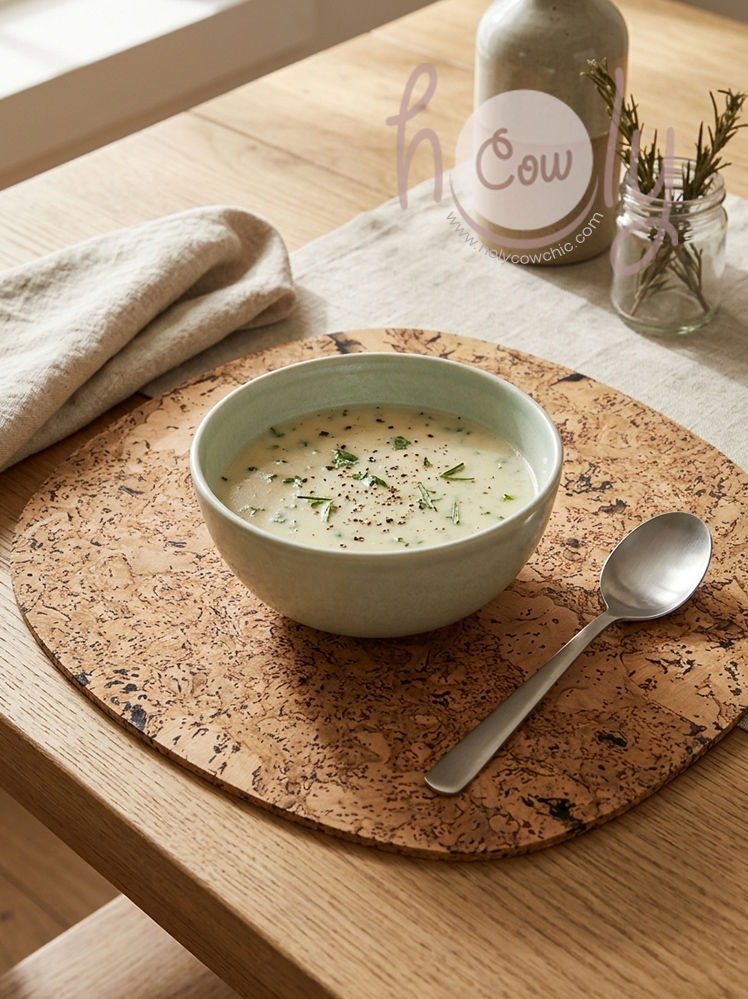 Natural Rounded Square Cork Placemats
