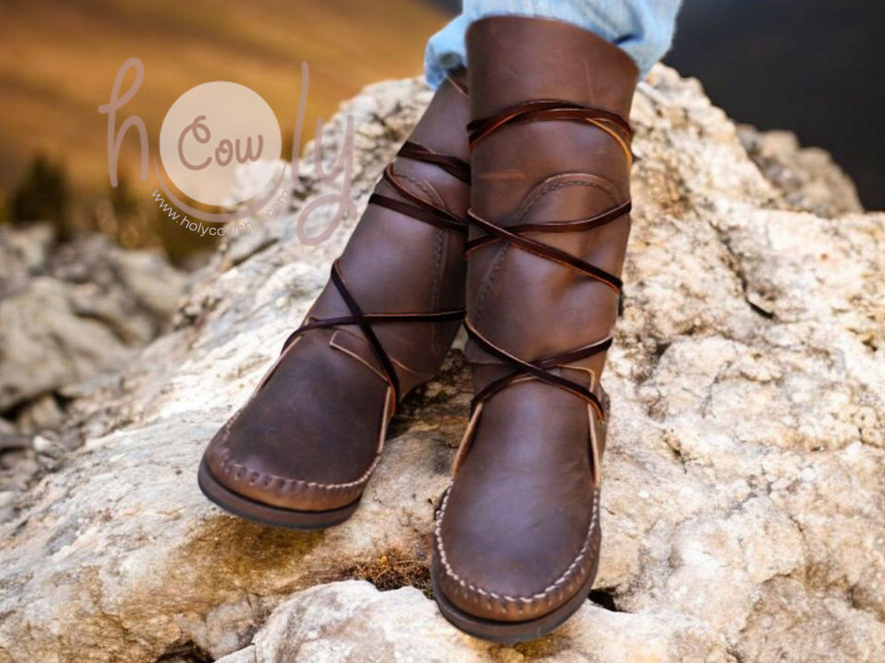 Handmade Brown Leather Moccasins