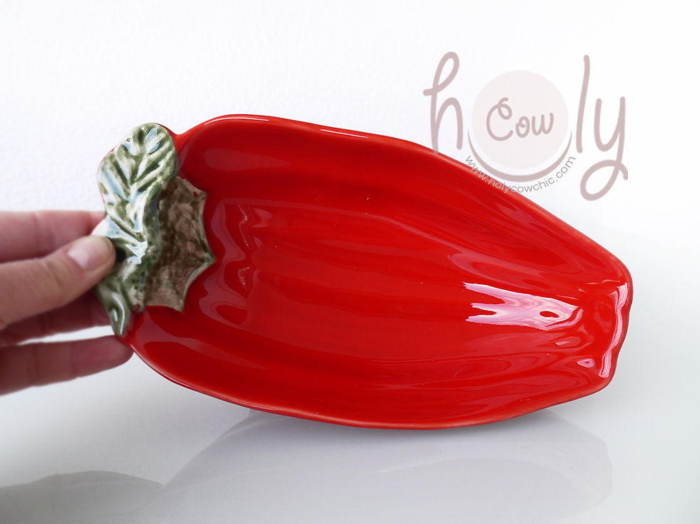 Thumbnail: Large Ceramic Red Pepper Bowl