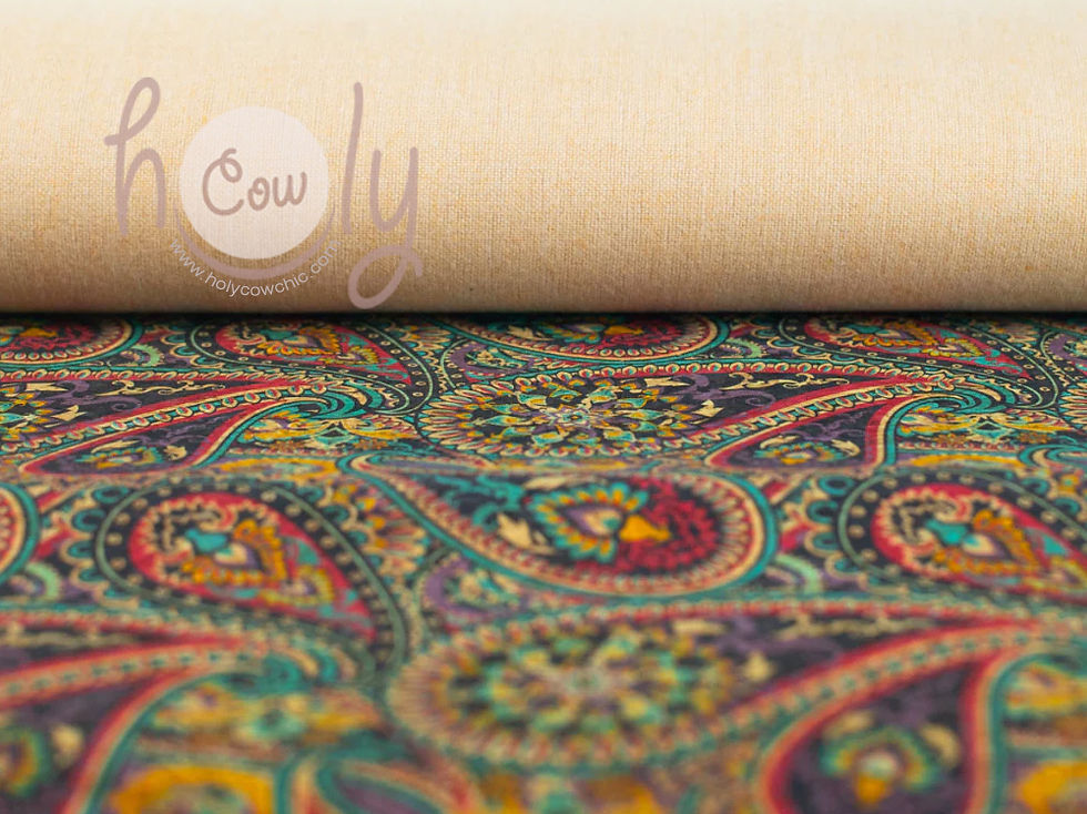Thumbnail: Cork Fabric With Paisley Design Patern