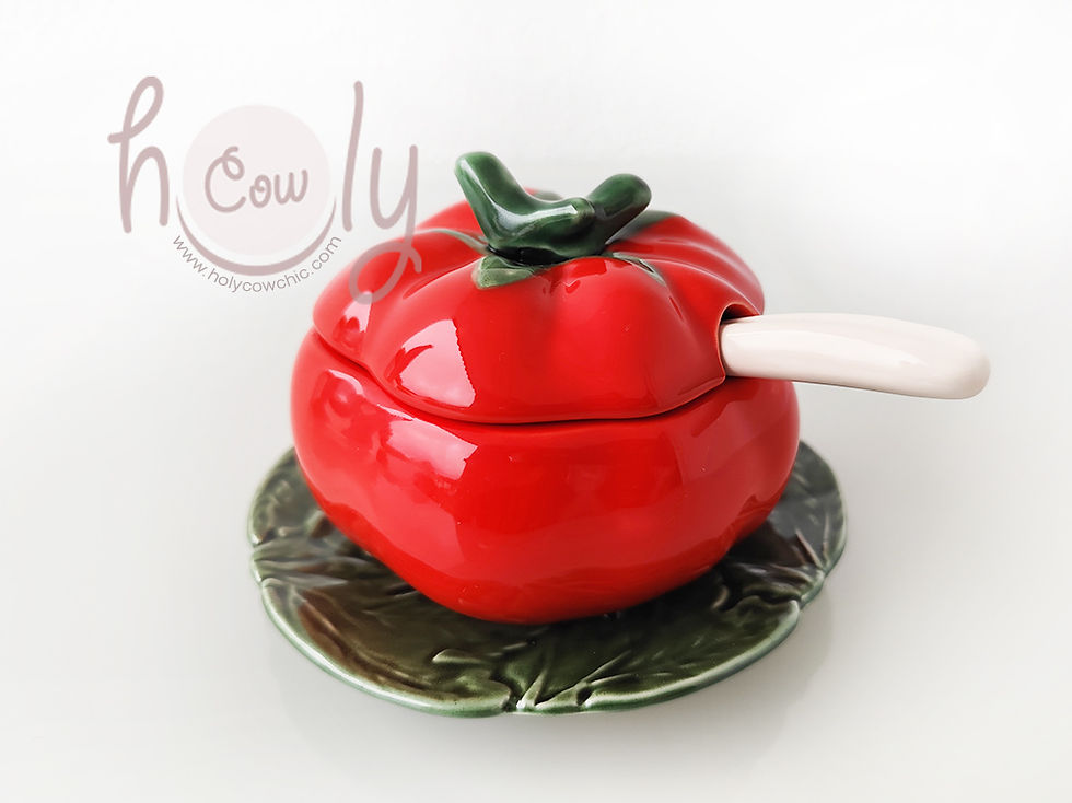 Thumbnail: Ceramic Tomato Bowl With Leaf Plate