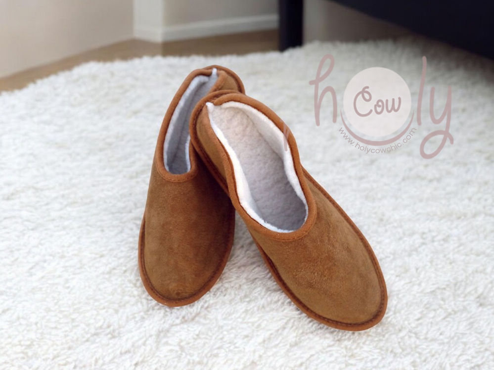 Handmade Brown Sheepskin Slippers
